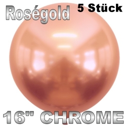 Luftballons in Chrome Rosegold 40 cm, 5 Stück
