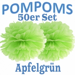 Pompoms Apfelgrün, 50 Stück