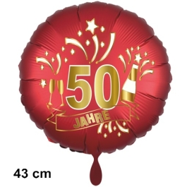 Luftballon aus Folie zum 50. Jahrestag und Jubiläum, 43 cm, rot