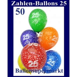 Luftballons, Latexballons 50 Stück "25"