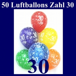 50 Luftballons Zahl 30