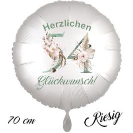 Großer Luftballon zum 54. Geburtstag, Herzlichen Glückwunsch - Boho