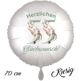 Großer Luftballon zum 55. Geburtstag, Herzlichen Glückwunsch - Boho