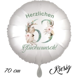 Großer Luftballon zum 63. Geburtstag, Herzlichen Glückwunsch - Boho