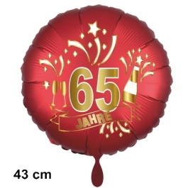 Luftballon aus Folie zum 65. Jahrestag und Jubiläum, 43 cm, rot