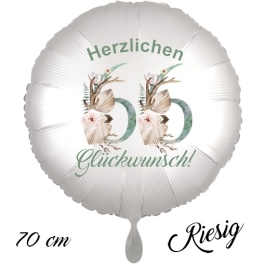 Großer Luftballon zum 66. Geburtstag, Herzlichen Glückwunsch - Boho