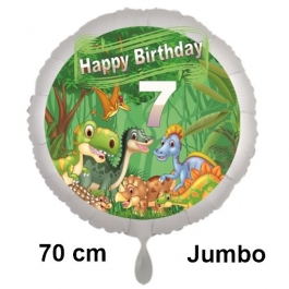 Dinosaurier Luftballon Zahl 7 zum 7. Geburtstag, 70 cm