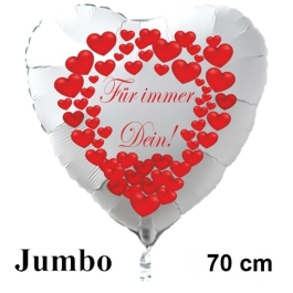 Großer Herzluftballon in Weiß "Für immer Dein!" zum Valentinstag