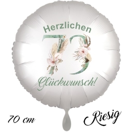 Großer Luftballon zum 73. Geburtstag, Herzlichen Glückwunsch - Boho