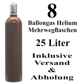 8 Ballongas Helium 25 Liter Flaschen