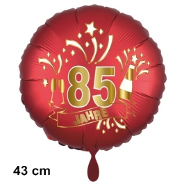 Luftballon aus Folie zum 85. Jahrestag und Jubiläum, 43 cm, rot,  inklusive Helium