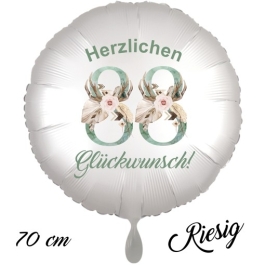 Großer Luftballon zum 88. Geburtstag, Herzlichen Glückwunsch - Boho