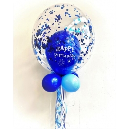 Bubbles Ballon Happy Birthday mit Konfetti 