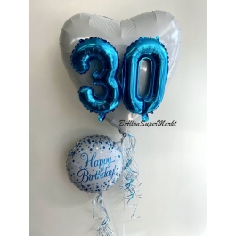 Folienballon Herz mit 3D Zahlen