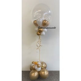 Ballon-Bouquet mit Bubbles Ballon in Gold
