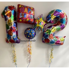 Bouquet mit Zahlen Ballons zum Geburtstag