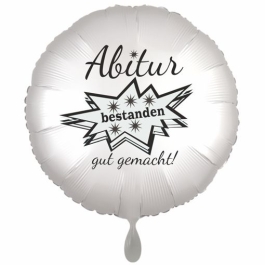 Abitur bestanden - gut gemacht! Weißer Luftballon 45 cm rund