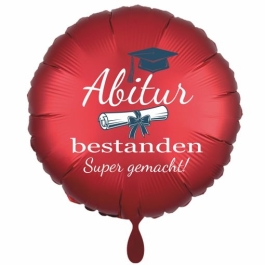 Abitur bestanden - Super gemacht! Roter Luftballon 45 cm rund