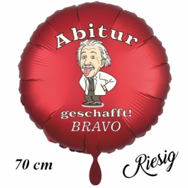 Abitur geschafft! BRAVO. Großer Ballon aus Folie, rot, 70 cm