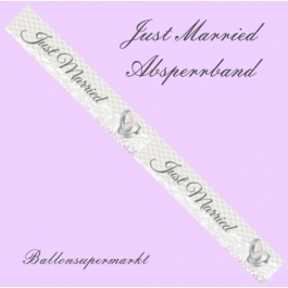 Dekoration-Hochzeit-Absperrband-Hochzeitsgelaende-Just-Married