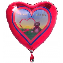 Alles Liebe, Luftballon aus Folie zum Valentinstag, inklusive Helium- Ballongas