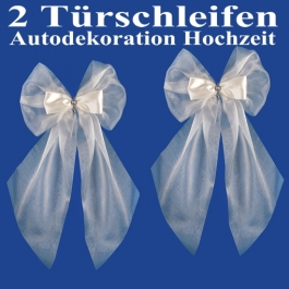 Autodekoration Hochzeit, 2 Türschleifen