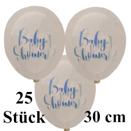25 Luftballons Babyshower, 30 cm, transparent