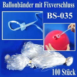 Ballonbänder mit Patent-Fixverschluessen, BS-035, 100 Stück