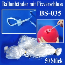 Ballonbänder mit Patent-Fixverschluessen, BS-035, 50 Stück