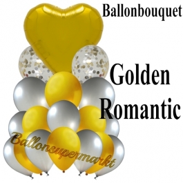 Ballon-Bouquet Golden Romantic mit 18 Luftballons