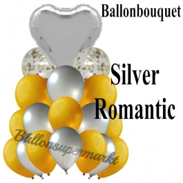 Ballon-Bouquet Silver Romantic mit 18 Luftballons