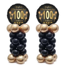 Ballondeko zum 100. Jubiläum ind Schwarz-Gold