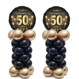 Ballondeko zum 50. Jubiläum ind Schwarz-Gold