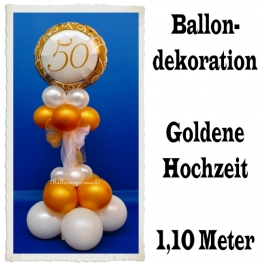 Ballondekoration Goldene Hochzeit, 50. Jubiläum, Goldene 50