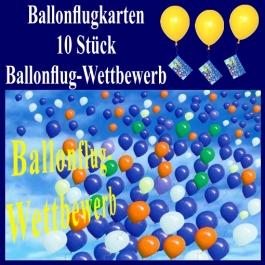 Ballonflugkarten, Ballonflug-Wettbewerb, Weitflug-Ballonkarten, Ballonmassenstart Postkarten, Karten für Luftballons, 10 Stück