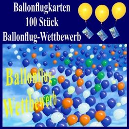 Ballonflugkarten, Ballonflug-Wettbewerb, Weitflug-Ballonkarten, Ballonmassenstart Postkarten, Karten für Luftballons, 100 Stück