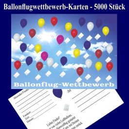 Ballonflugwettbewerbkarten, Postkarten für Luftballons, Ballonweitflug, Ballonmassenstartkarten, 5000 Stück