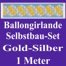 Girlande aus Luftballons, Ballongirlande Selbstbau-Set, Gold-Gelb, 1 Meter