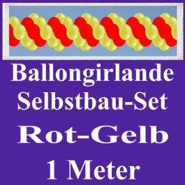 Girlande aus Luftballons, Ballongirlande Selbstbau-Set, Rot-Gelb, 1 Meter