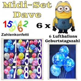 Ballons Helium Midi Set Dekoration Minions Dave