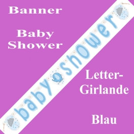 Baby Shower Buchstabengirlande, Blau