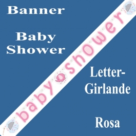 Baby Shower Buchstabengirlande, Rosa