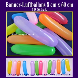 Banner-Luftballons, 10 Stück, bunt gemischt