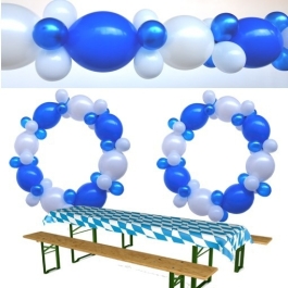 Bayrische Wochen - Ballongirlande zum Selbermachen - Festzeltdekoration - Raumdekoration in Gaststätten und Restaurants