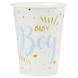 10 Stück Partybecher Baby Shower, hellblau