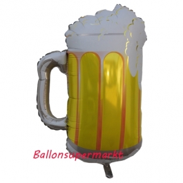 Luftballon aus Folie, Folienballon, Bierkrug, Dekoration zu Karneval und Fasching, zu Bierfesten und Feiern