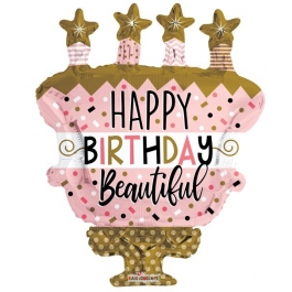 Happy Birthday Torte Folienballon zum Geburtstag