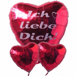 Ich liebe dich, schwebende Helium Luftballons, Bouquet