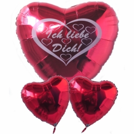 Ich liebe dich, schwebende Helium Luftballons, Bouquet 6