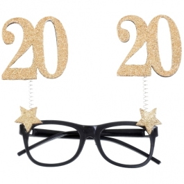 Party-Brille zum 20. Geburtstag, Gold Glitter